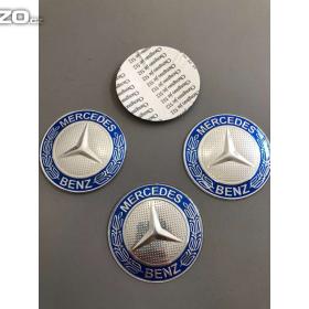 Středové pokličky / samolepky alu kola Mercedes modré 64 mm / 15842894