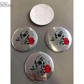 Středové pokličky / samolepky alu kola Lebka růže / 15843061