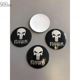 Středové pokličky /samolepky alu kol PUNISHER černý / 15843075
