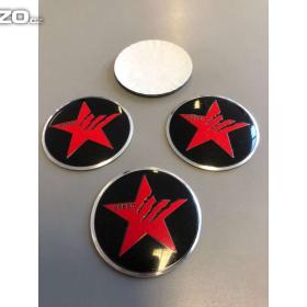 Středové pokličky / samolepky alu kol SPEED hvězda červená / 15847619