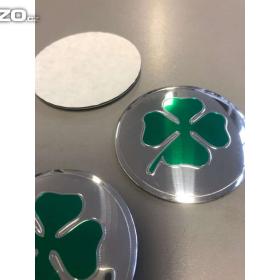 Foto inzerátu Středové pokličky / samolepky alu kola čtyřlístek 1chrom/zelený