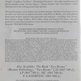 Foto inzerátu VIDEOKAZETA VHS - ELTON JOHN & BERNIE TAUPIN / Two Rooms