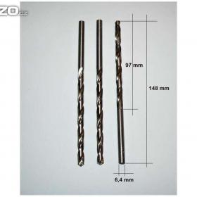 Vrták 6,4 mm s válcovou stopkou, dlouhý HSS, PN 2916 / 16292139