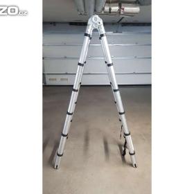 Foto inzerátu Teleskopický hliníkový žebřík / štafle -1 x 3,8m / 2 x 1,9m