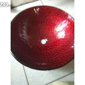 Fotka k inzerátu VÍNOVĚ ČERVENÉ KULATÉ UMÝVADLO / 15175821