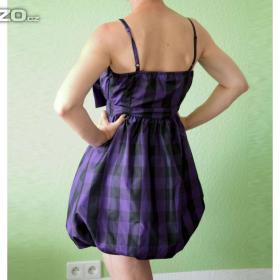 Foto inzerátu Fialové balonové šaty s velkou mašlí Lindex vel.170 nebo XS