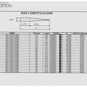 Fotka k inzerátu HROTY -  JEHLY KAMM (1/3 válec, 2/3 špice)-  Německo / 18222006