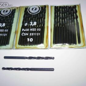 Vrták 3,8 mm s válcovou stopkou, HSS, ČSN 221121 (NOVÝ)  / 17358833