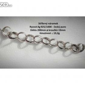 Fotka k inzerátu Nový stříbrný náramek -  délka 20cm / 19676484