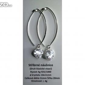 Nové stříbrné náušnice - srdíčko (925/1000) / 17615655