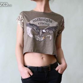 Crop top - tričko s flitry FB Sister vel.38 / 18146674