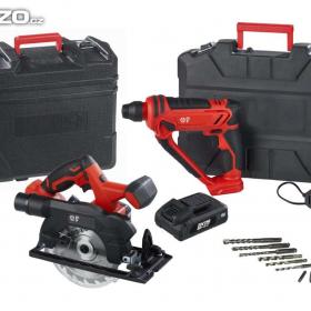 Fotka k inzerátu Sada Aku kotoučová pila/Aku vrtací kladivo/Aku 2Ah LiOn baterie/nabíječka/kufřík/nové / 15406660