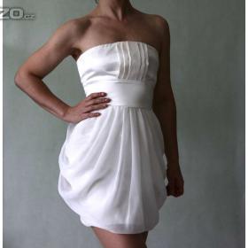 Fotka k inzerátu Bílé korzetové šaty -  satén a šifon I LOVE LINK vel.32 / 18276217