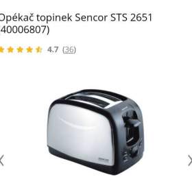 Topinkovač zn. Sencor  / 18312285