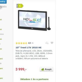 Foto inzerátu přenosný televizor TREVI LTV (v záruce)