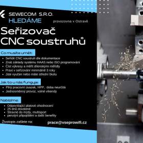Seřizovač/ka CNC soustruhů HAAS -  2 směnný provoz 40-  60 000Kč / 18456673