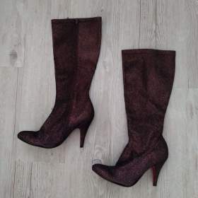 Dámské třpytivé kozačky vel.39  / 18505075