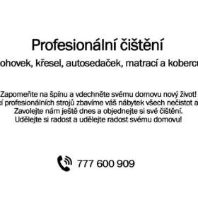 Fotka k inzerátu Profesionální Čištění Pohovek, Autosedaček... / 18510438