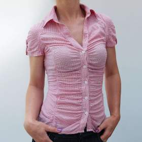 Foto inzerátu Letní řasená kostičkovaná košile Mango vel.36