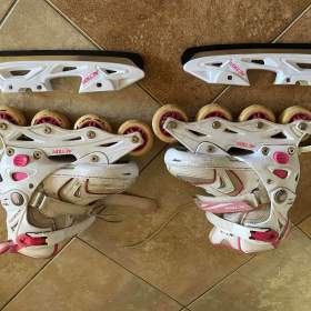 Foto inzerátu Prodám dívčí dětské multifunkční (dual) brusle (2v1 - inline + zimní) ACTION sport