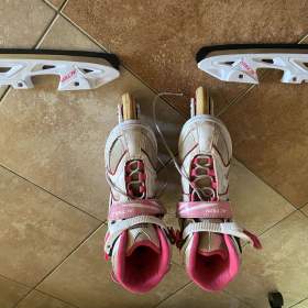 Foto inzerátu Prodám dívčí dětské multifunkční (dual) brusle (2v1 - inline + zimní) ACTION sport