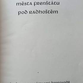 Foto inzerátu Nejstarší kronika města Frenštátu pod Radhoštěm