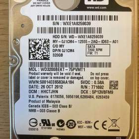 2,5 320GB HDD WD Scorpio Black BE / 18627073