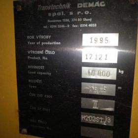 Portálový jeřád DEMAG 10 tun, kabina i DO / 18634402