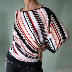 Foto inzerátu Nové asymetrické netopýří pruhované tričko