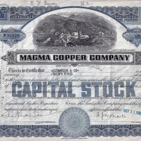 Fotka k inzerátu Akcii -  Společnost MAGMA měď – 25 -  11.11.1929 / 19658704