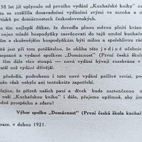 Foto inzerátu Starožitná Kuchařská kniha 1921, spolek Domácnost 