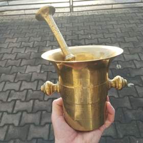 Fotka k inzerátu Velký starý mosazný hmoždíř č.13 ! !  s tloukem / 18238139