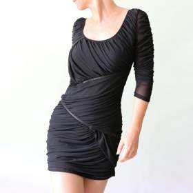 Řasené minišaty s průsvitnými rukávy Cotton Club vel.40 / 18859882