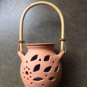 Foto inzerátu Prodám keramickou aroma lampu s bambusovým uchem