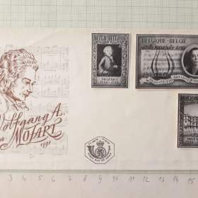 Fotka k inzerátu  Mozart -  obálka FDC a známky Belgie 1956 / 18871233