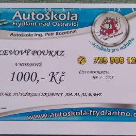 Slevový poukaz 1000 Kč na Autoškolu Frýdlant nad Ostravicí / 18904489