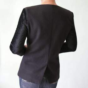 Foto inzerátu Černé sako -vlna a samet vel.S