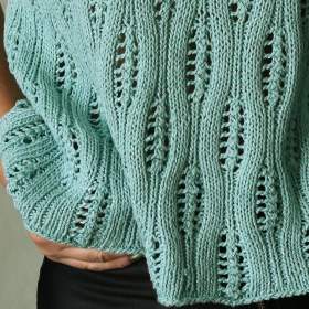 Foto inzerátu Ručně pletené letní mentolové tričko-halenka