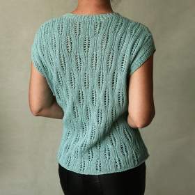 Foto inzerátu Ručně pletené letní mentolové tričko-halenka