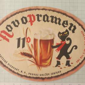 Fotka k inzerátu  Novopramen 11 -  Golčův Jeníkov -  pivní etiketa  / 18950930