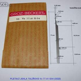 Pletací jehla Vo 77.41 G04 -  talířová (stroj ODZI) - 100 ks / 18960259