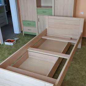 Fotka k inzerátu 2x dřevěná postel 200x80, s úložnými šuplíky / 18962497