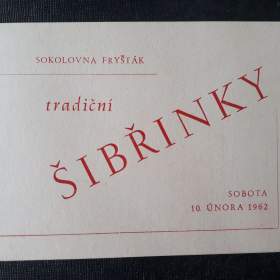 Fotka k inzerátu Pozvánka -  Šibřinky Fryšták 1962  / 18968856