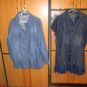 Fotka k inzerátu vel XL- Džínové šaty+košile jen vyzkoušená / 18972553