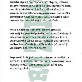 Foto inzerátu Domácí měsíčková mast s propolisem a medem.