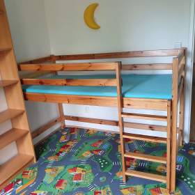 Fotka k inzerátu Dětská postel dřevo, 197 ×87, včetně matrace / 18986948