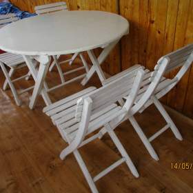 Fotka k inzerátu Prodej zahradní nábytek, skládací stůl a 4 židle  / 19001209