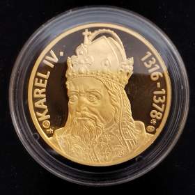 Fotka k inzerátu Zlatá medaile Karel IV. 700. výročí narození, 15,56g, Au 999,9, náklad pouze 87 ks / 19013082