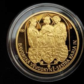 Fotka k inzerátu Zlatá medaile Markéta Lucemburská, 999,9 etue+cert / 19018249