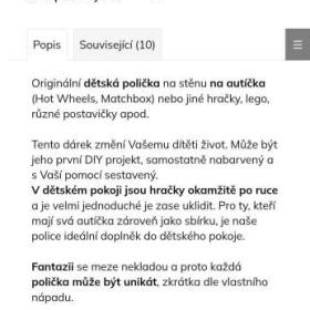 Foto inzerátu DŘEVĚNÁ POLICE na autíčka